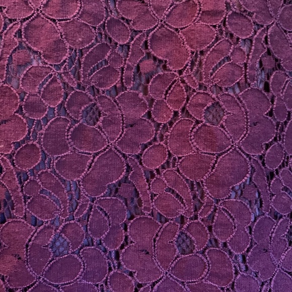 J Crew womens the pencil skirt floral lace purple lined back zipper sz 12 - Picture 2 of 9